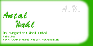 antal wahl business card